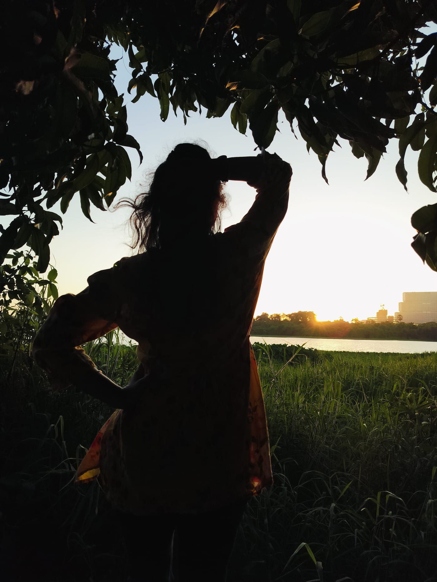 Golden hour over Powai Lake
